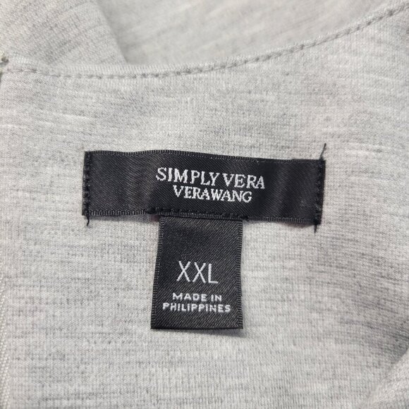 Simply Vera VeraWang XXL Light Heathered Gray Short Sleeve Ruffle Blouse - Picture 11 of 11